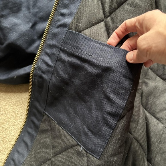 Carhartt Jacket Mens 4XL Dark Navy Loose Fit Duck Insulated Hooded Active 103940 - Picture 12 of 13